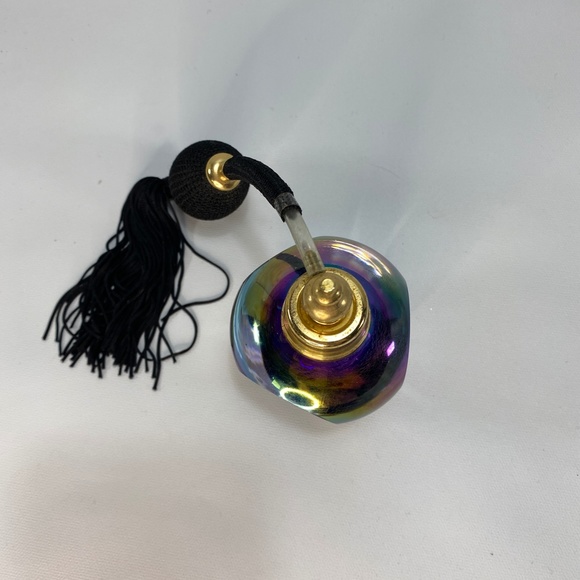Vtg Royal Limited Cobalt Crystal Perfume Atomizer Bottle Iridescence Tassel - Picture 10 of 16